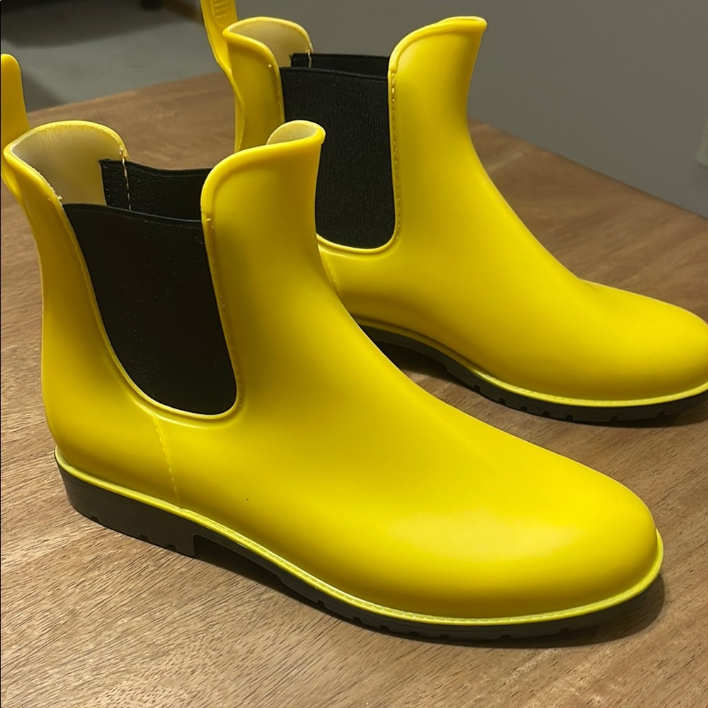 Bright Yellow Ankle Rain Boots